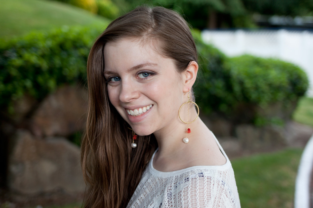 Skinny Pig Designs Coral + Pearl Hoop Earrings / hellorigby!