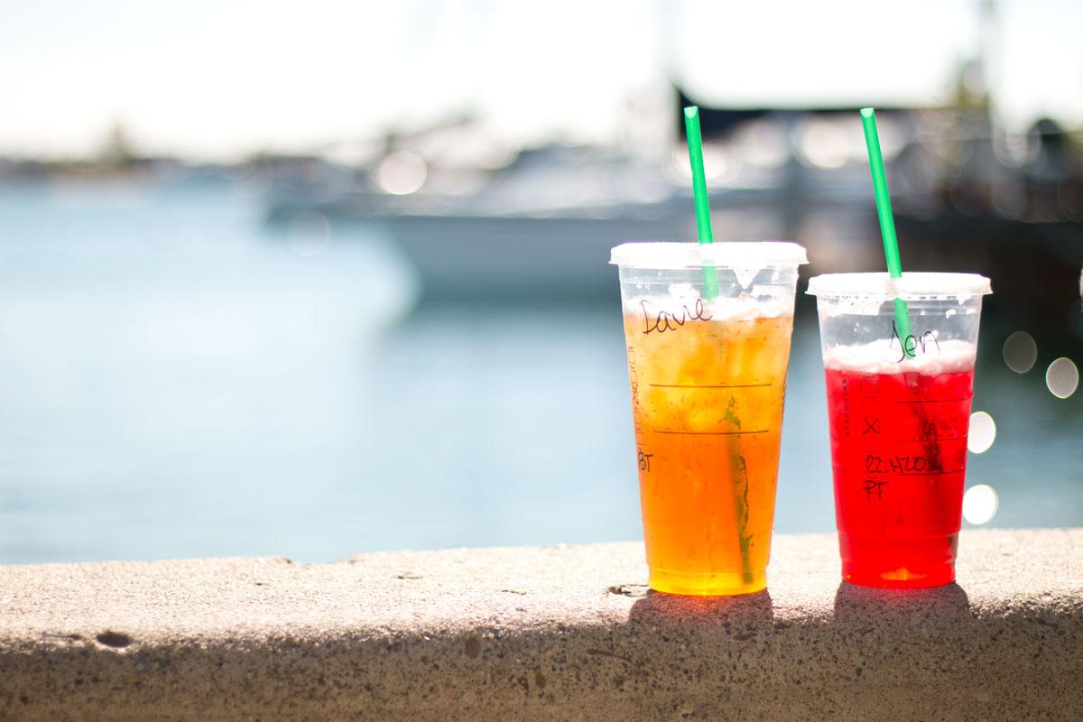 Starbucks Iced Tea at Balboa Island Beach // Hello Rigby Seattle Fashion & Lifestyle Blog