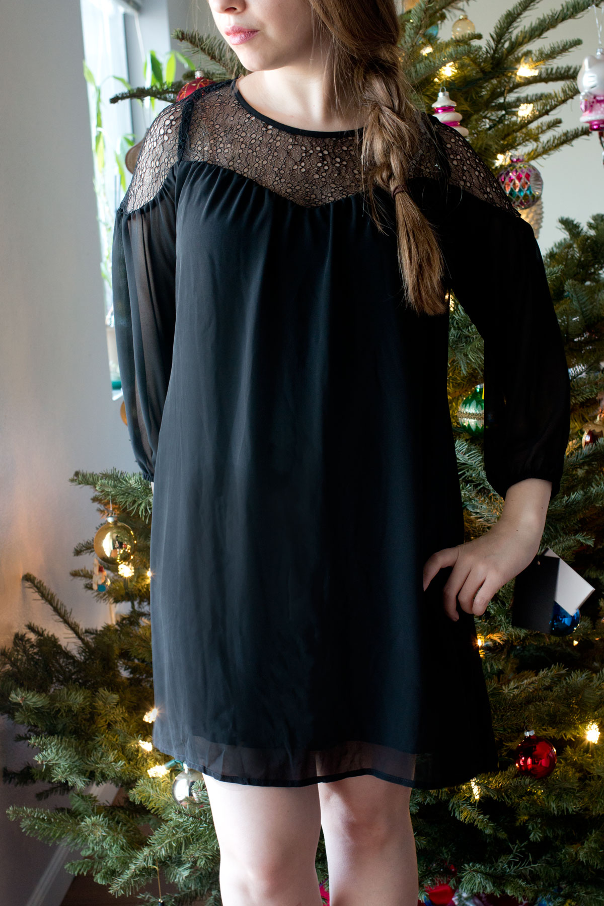 Nordstrom Half Yearly Sale 2015: Want & Need Illusion Yoke Dress in Black // hellorigby seattle fashion & beauty blog