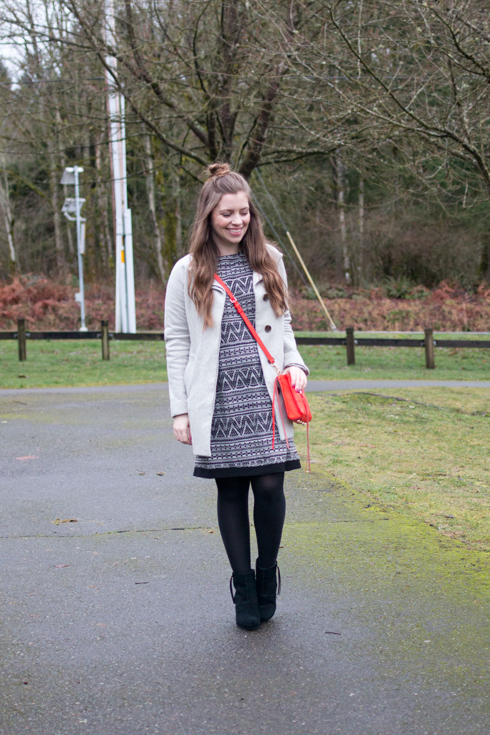 Black & White Tribal Crochet Dress for Winter // Hello Rigby Seattle Fashion & Style Blog