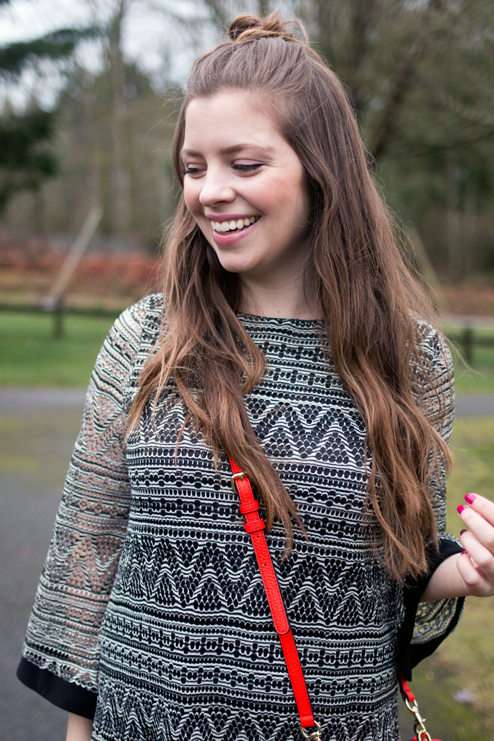 Half Top Knot Hair with Monochromatic Dress Outfit // Hello Rigby Seattle Fashion & Style Blog