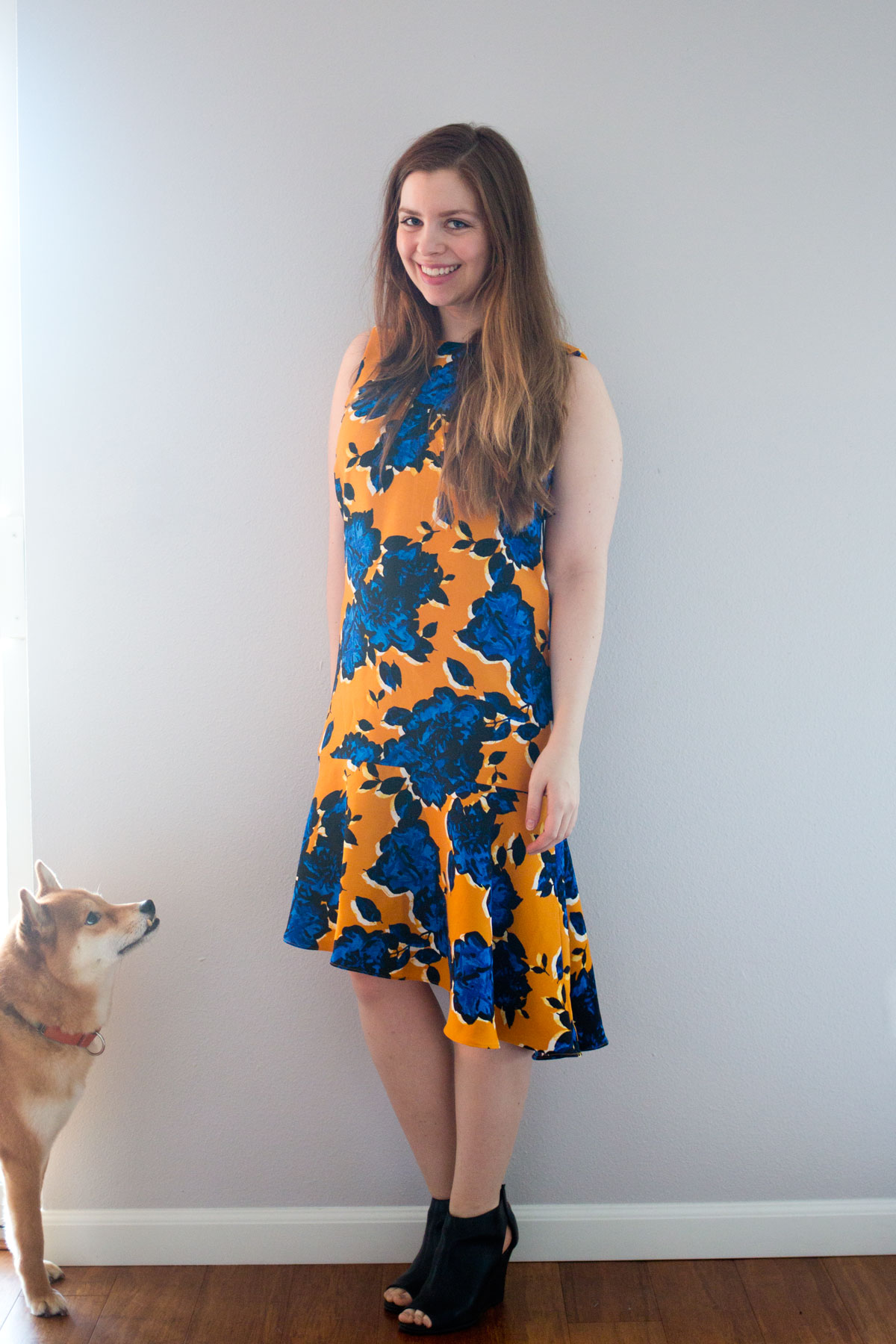 Target Who What Wear Sleeveless Fluted Shift Dress in Yellow Floral // Hello Rigby Seattle Fashion & Style Blog