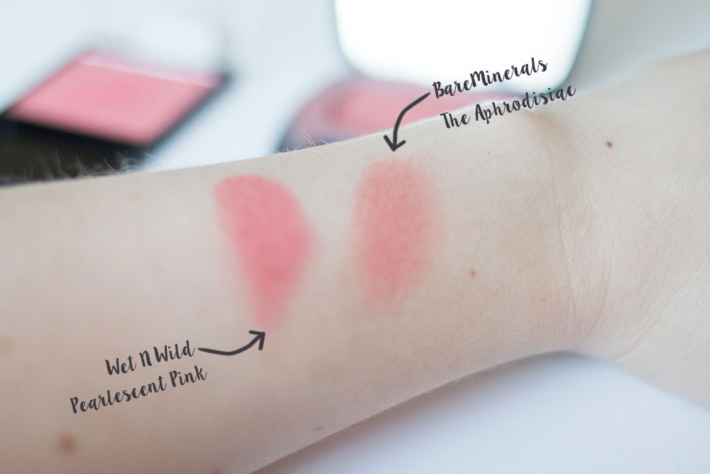 BareMinerals Ready Blush The Aphrodisiac vs Wet N Wild Pearlescent Pink Blush // Best & Worst of Beauty Dupes/Duds // Hello Rigby Seattle Beauty & Style Blog