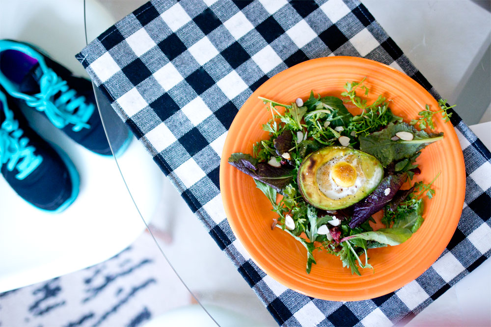 organicgirl PEPPERGREEN Salad with Avocado Baked Egg with salad love Pomegranate Balsamic Dressing // Hello Rigby Seattle Lifestyle Blog