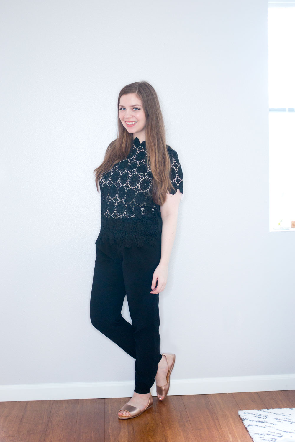 Target x Who What Wear High Neck Lace Top in Black // Hello Rigby Seattle Fashion & Style Blog