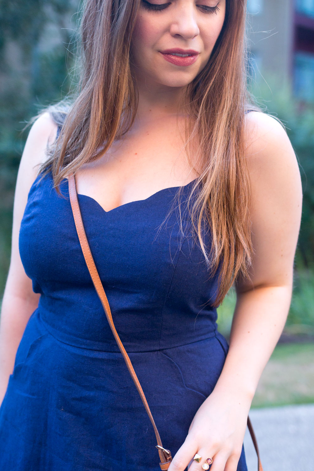 Stitch Fix August 2016 // Pixley Crissie Scalloped Dress in Navy Close Up // Hello Rigby Seattle Fashion Blog