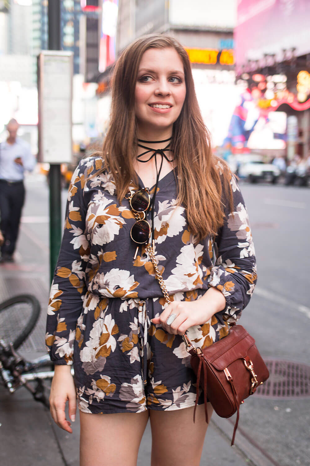 A Day in NYC: Romper Outfit at Times Square // Hello Rigby Seattle Fashion Blog