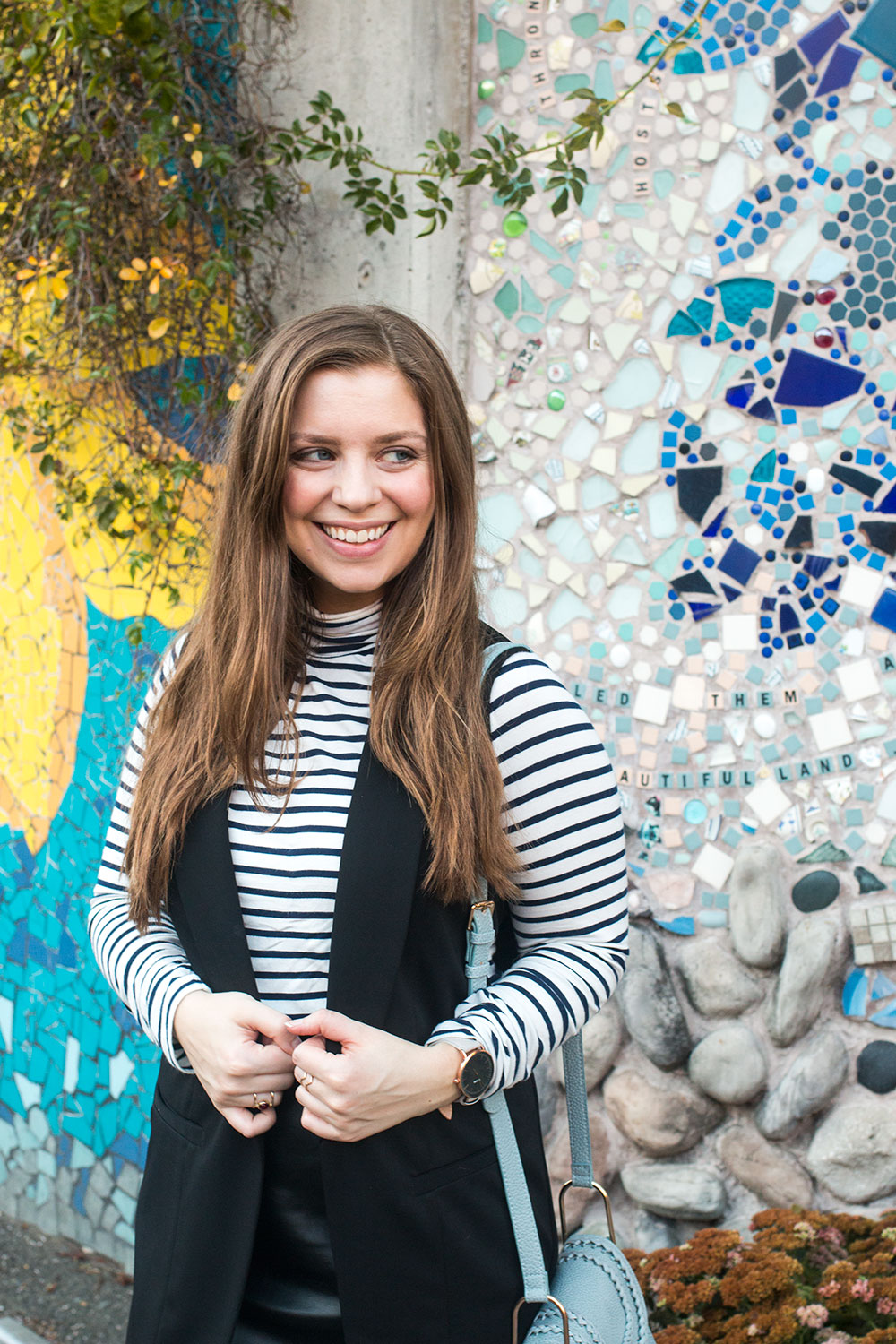 Grey Tights Outfit with Tuxedo Vest // Hello Rigby Seattle Fashion Blog