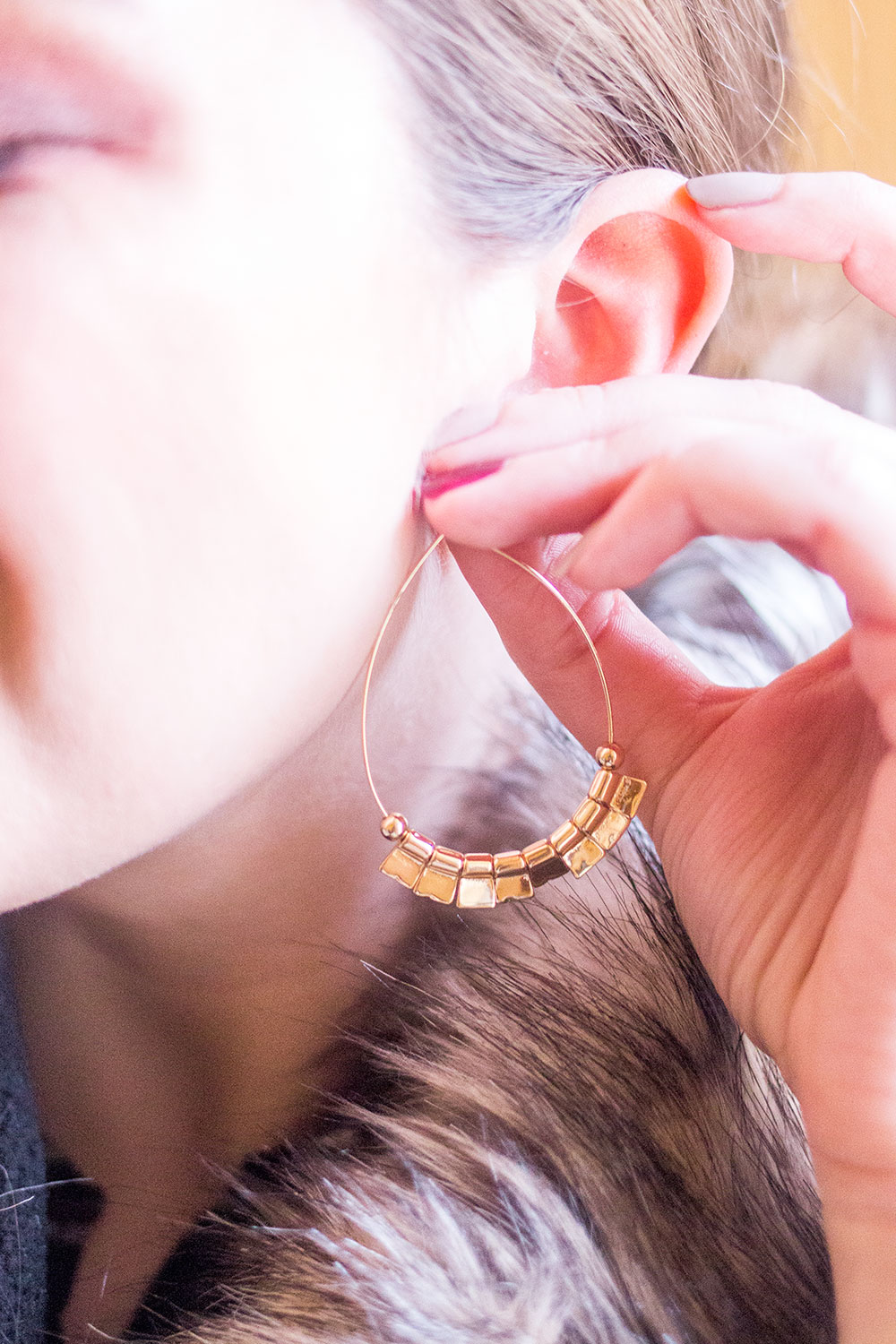 Stitch Fix January 2017: Bay to Baubles Lopez Fringe Hoop Earrings // Hello Rigby Seattle Fashion Blog