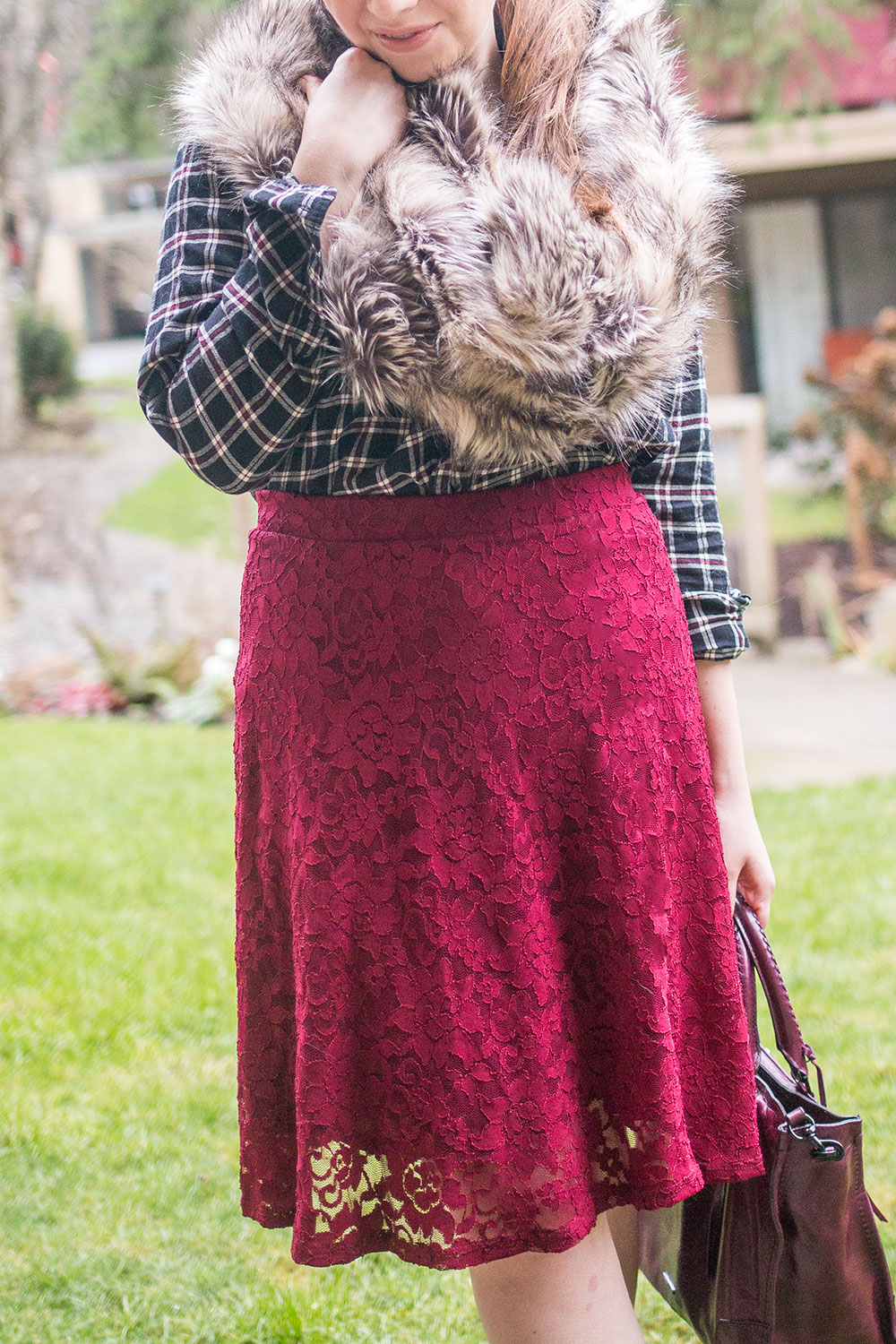 Stitch Fix January 2017: Gilli Lucille Lace Flare Skirt // Hello Rigby Seattle Fashion Blog