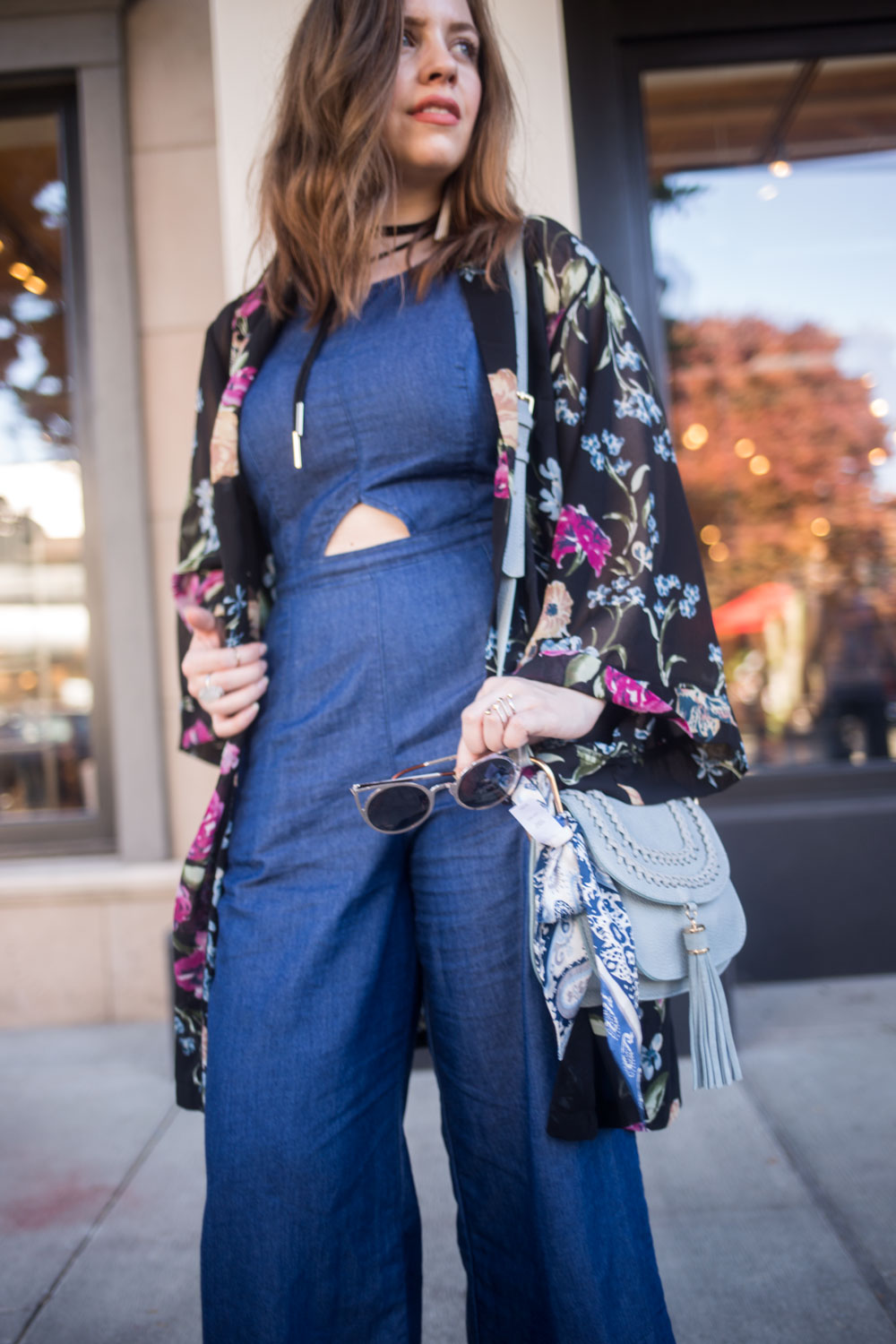 Culotte Jumpsuit with Floral Kimono Outfit // Hello Rigby Seattle Fashion Blog