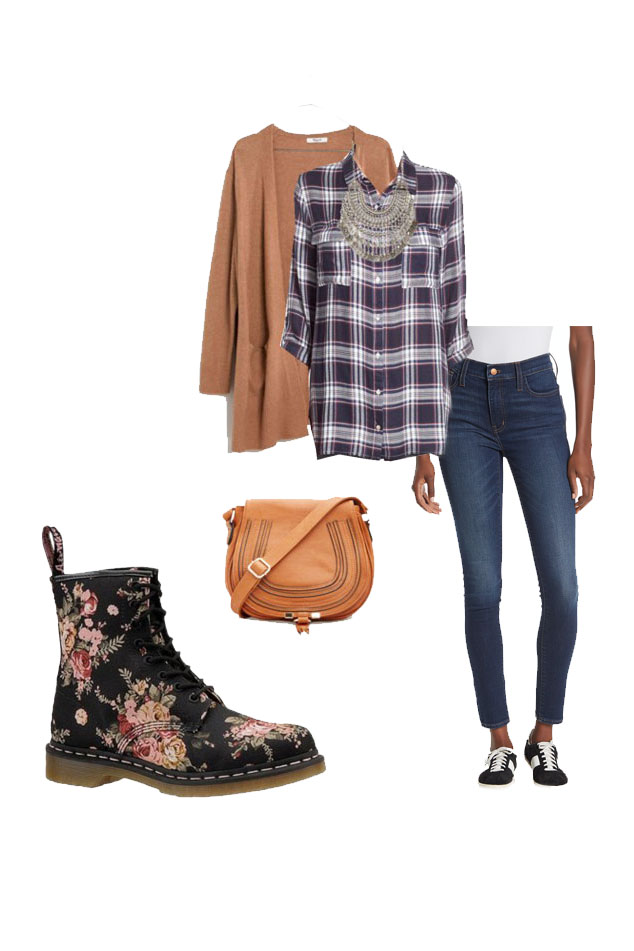 Combat Boots: Five Outfits for Fall  Combat boots outfit fall, Brown combat  boots outfit, Brown sweaters outfit